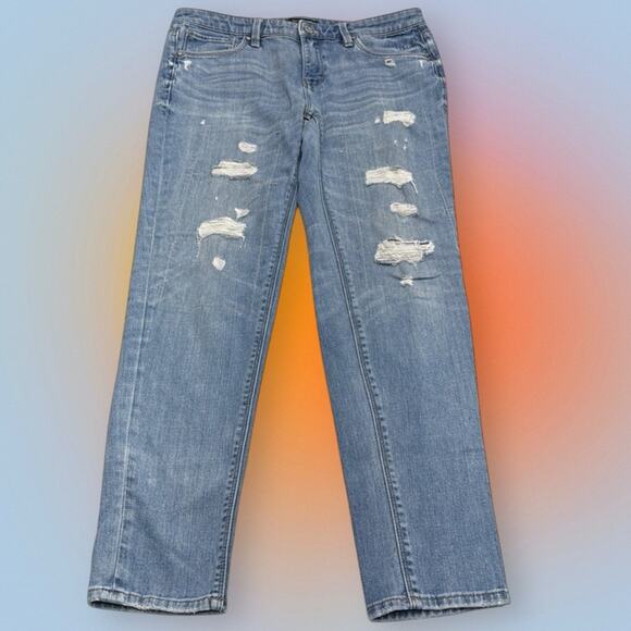 WHBM Women’s 6 GIRLFRIEND Distressed Blue Jeans - Picture 2 of 4